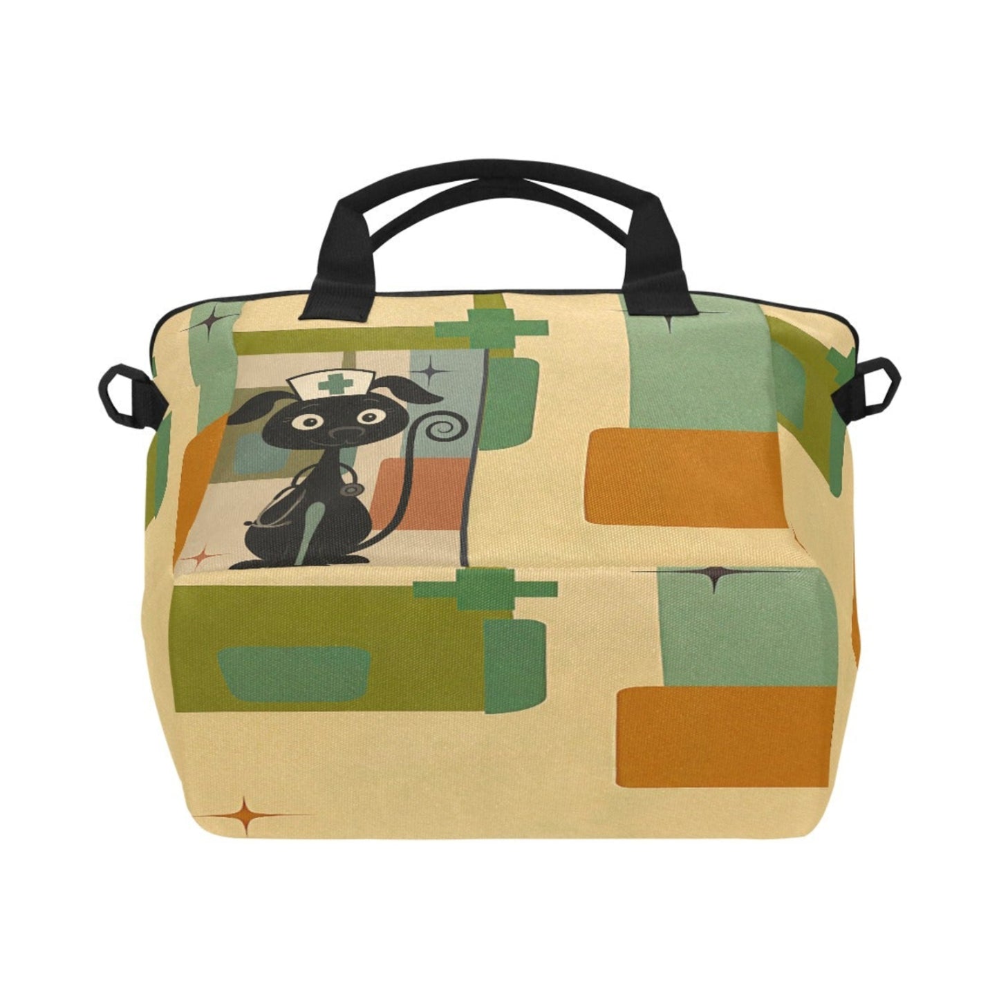 Retro Pup nurse Tote Bag with Shoulder Strap