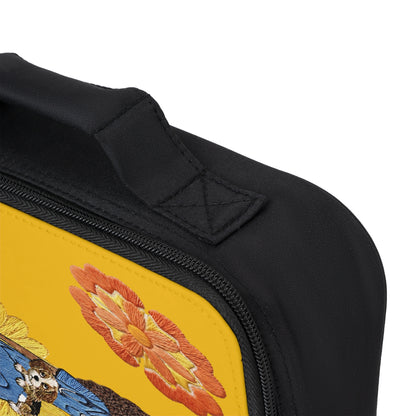 Yellow Floral Retro Woman Lunch Bag – 'I Am Enough' Insulated Tote