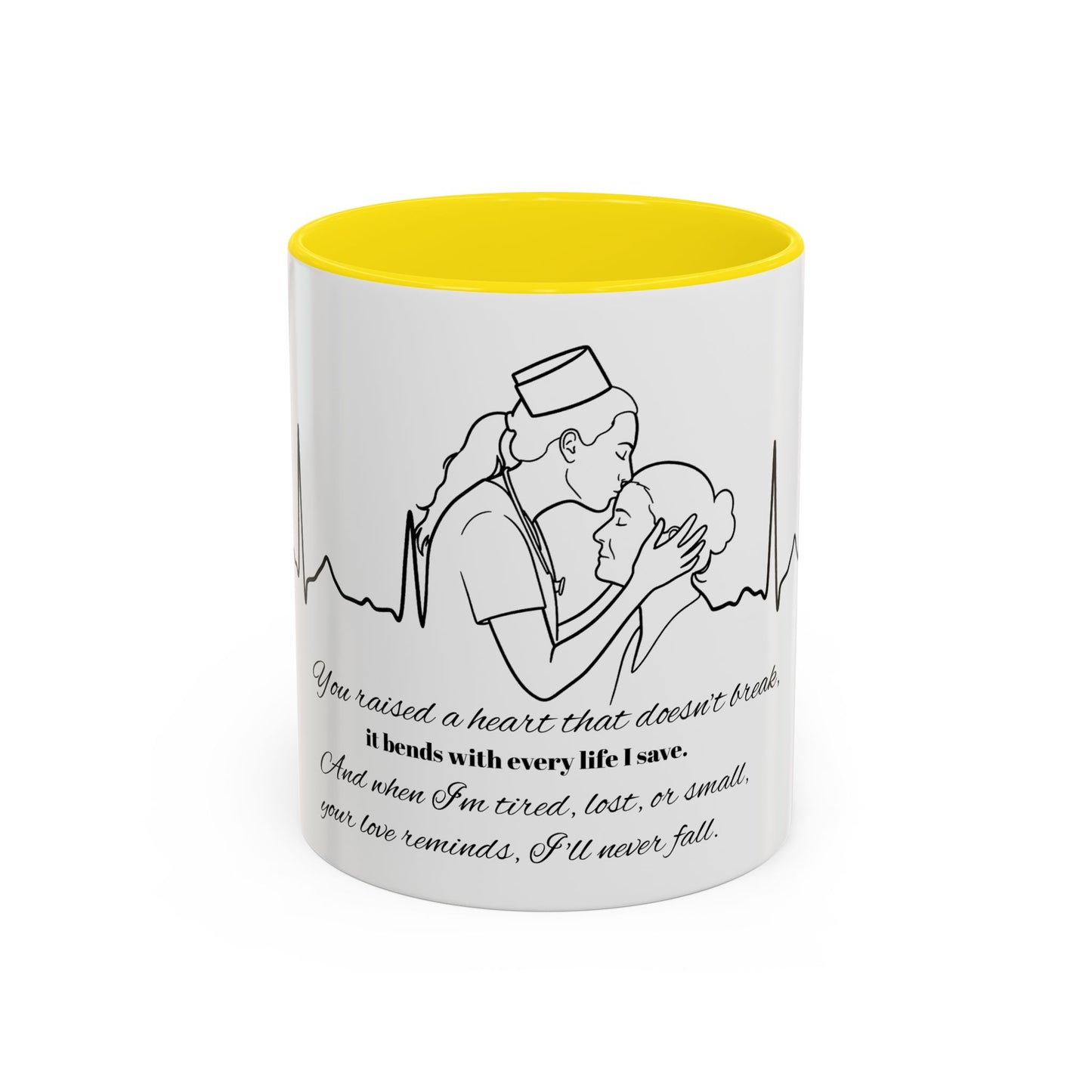 Mothers Day Mug Accent Coffee Mug (11, 15oz) The Heart Behind My Scrubs