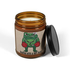 Fighting Medical Frog Soy Candle — 'Healing With a Left Hook' Amber Jar