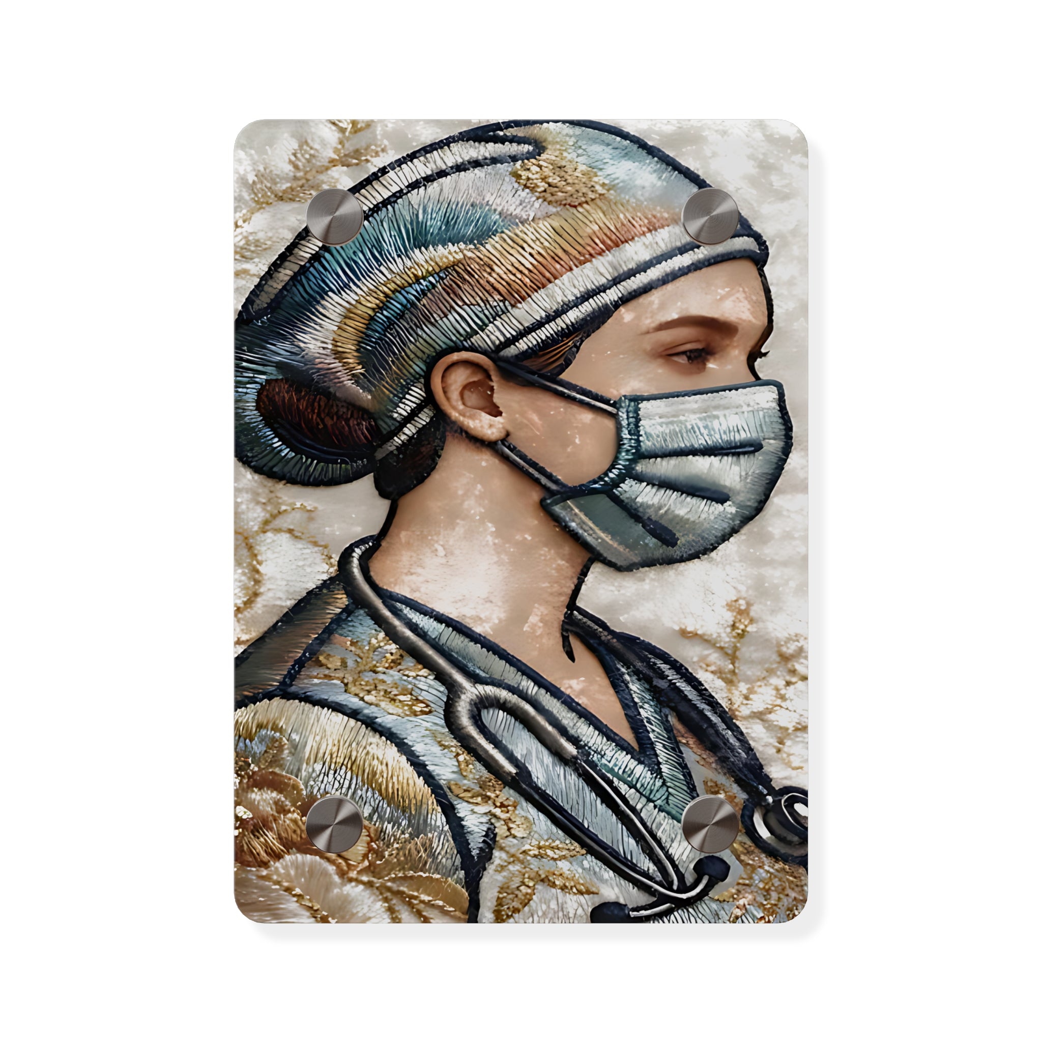 Guardian in Stitches – Acrylic Tribute to healthcare Heroes