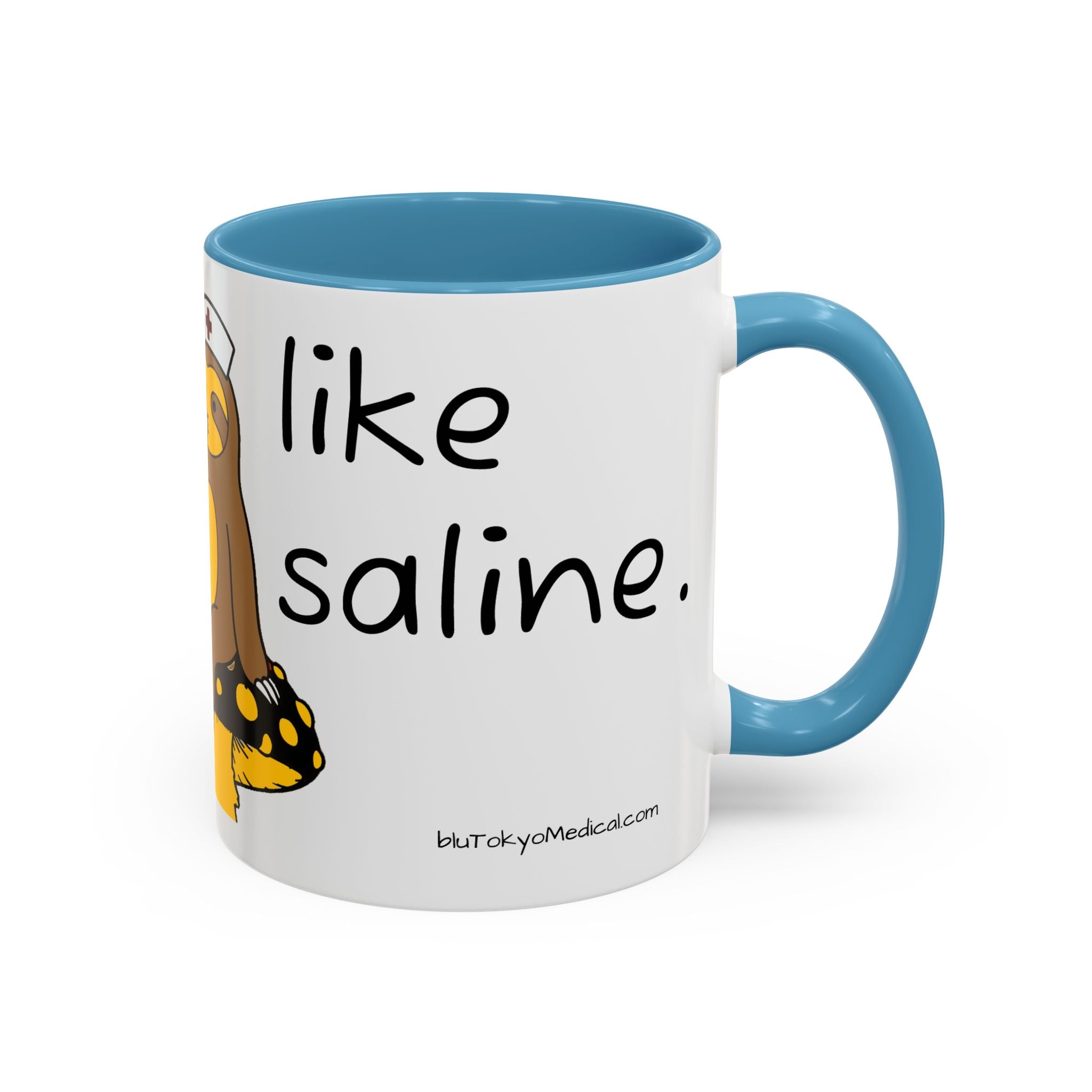 Nurse Sloth Coffee Mug — "it's giving Salty... Like Saline" Accent Mug