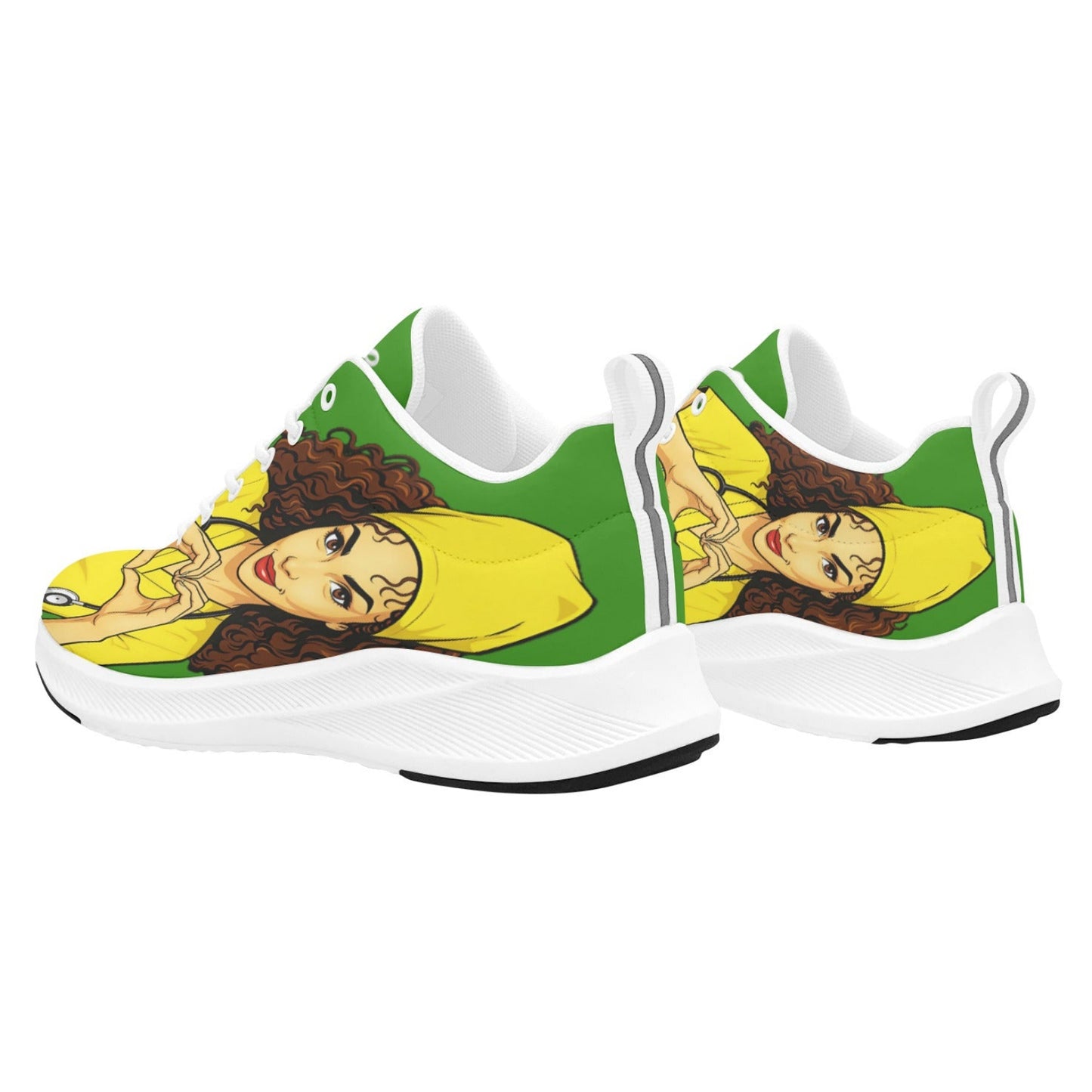 Curly‑Crowned Care™ Yellow Nurse Pride Sneaker