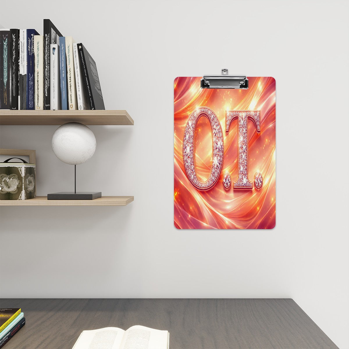 O.T. Clipboard – Golden Flow, Therapy Glow-Acrylic Clipboard