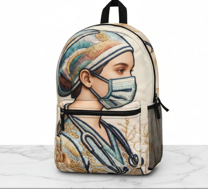 "Healthcare Hero" Illustrated Backpack — One‑of‑a‑Kind Design for Nurses & Medical Students