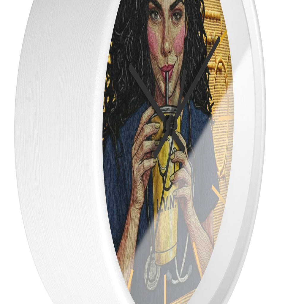 Nurse LVN Coffee Wall Clock — Cute Healthcare Worker Gift