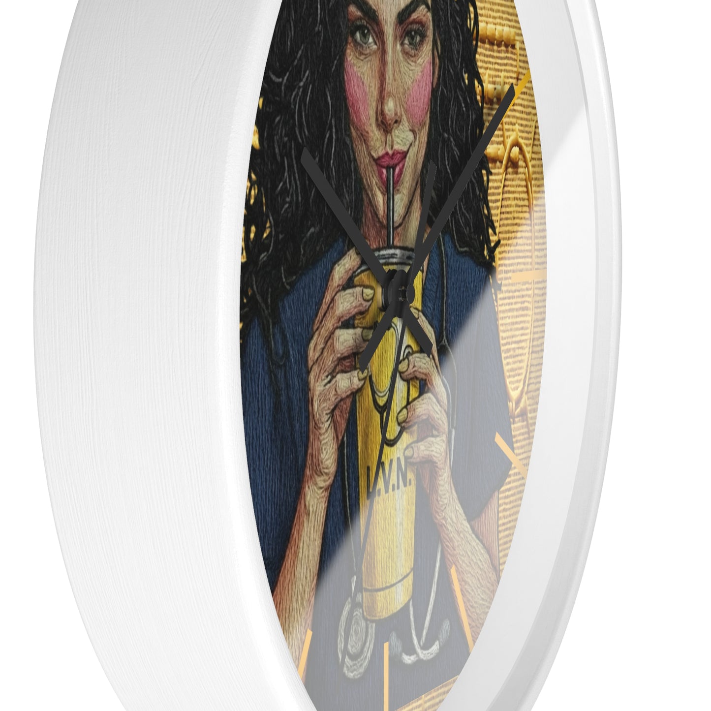 Nurse LVN Coffee Wall Clock — Cute Healthcare Worker Gift