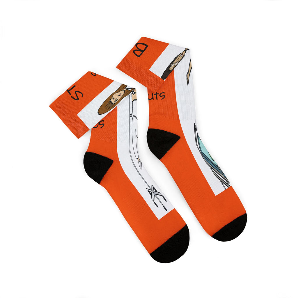 Funny Nurse Socks - Medical Tech Sublimation Socks with 'Bring In Donuts, Send Treats and Tacos' Design