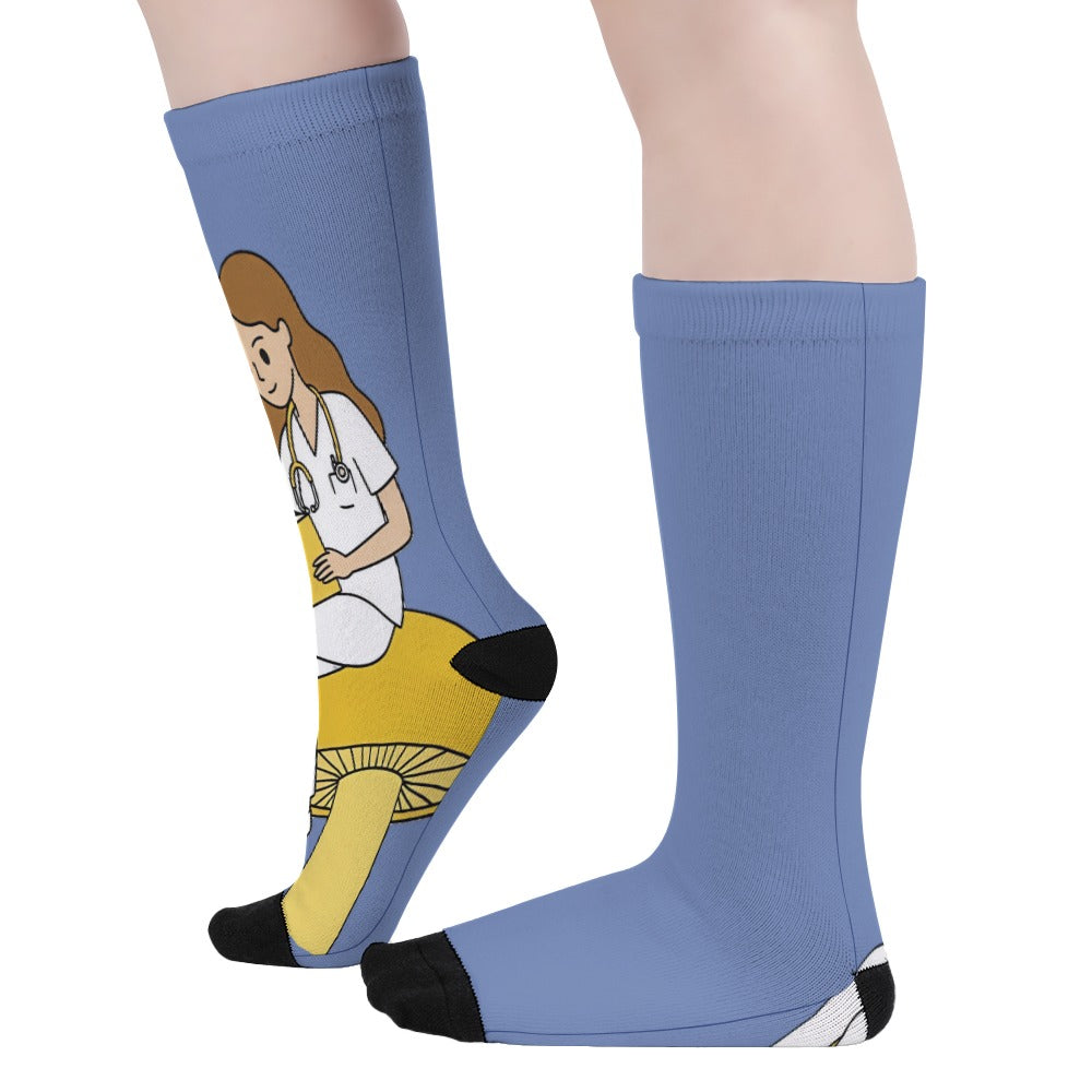 BluTokyo Nurse Unwind Socks — Mushroom Lounge Edition