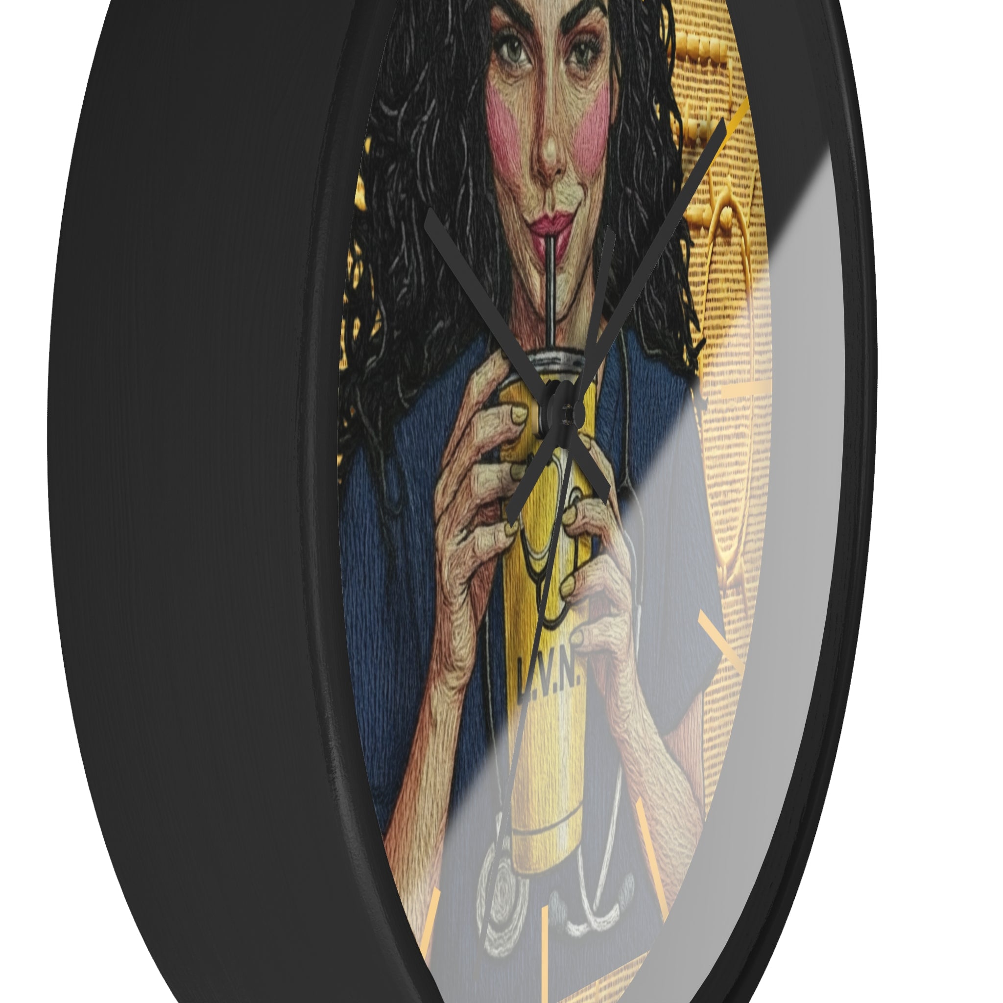 Nurse LVN Coffee Wall Clock — Cute Healthcare Worker Gift