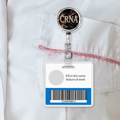 CRNA Badge Reel – Black Gold, Bold Precision-Heavy Duty Metal Badge Reel