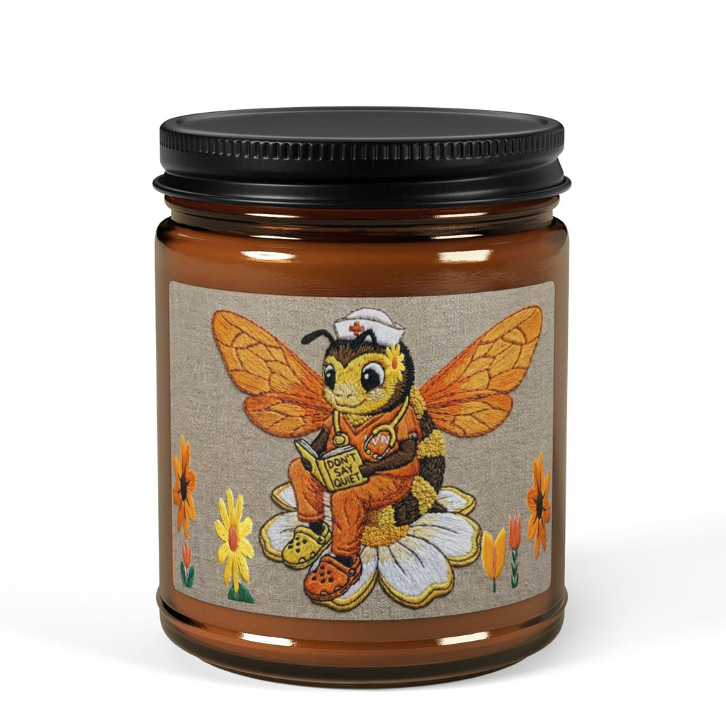 Don’t Say Quiet” — Nurse Bee Edition — Amber Jar Scented Candle (Multi-Size)