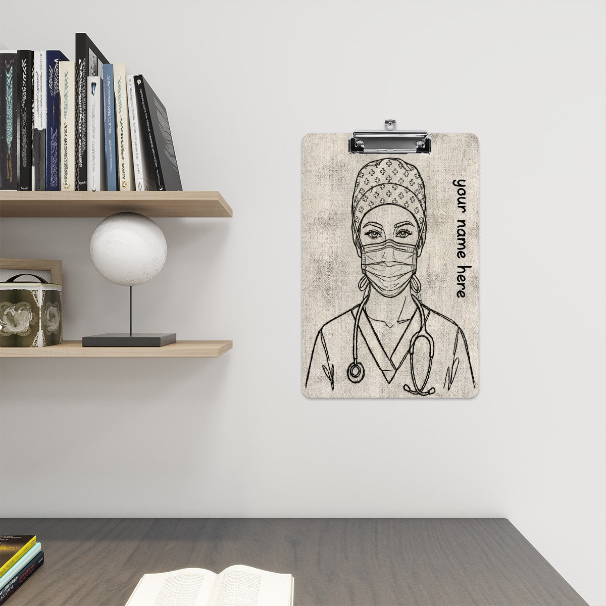 Masked & Mighty – Personalized Nurse Acrylic Clipboard