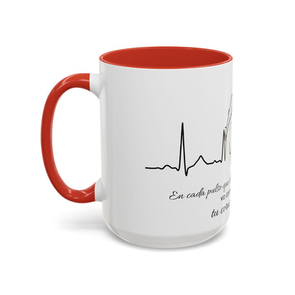 Nurse & Mom Tribute Coffee Mug – "Va conmigo, mamá, en mi corazón tu latido"