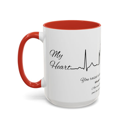 Mothers Day Mug Accent Coffee Mug (11, 15oz) The Heart Behind My Scrubs