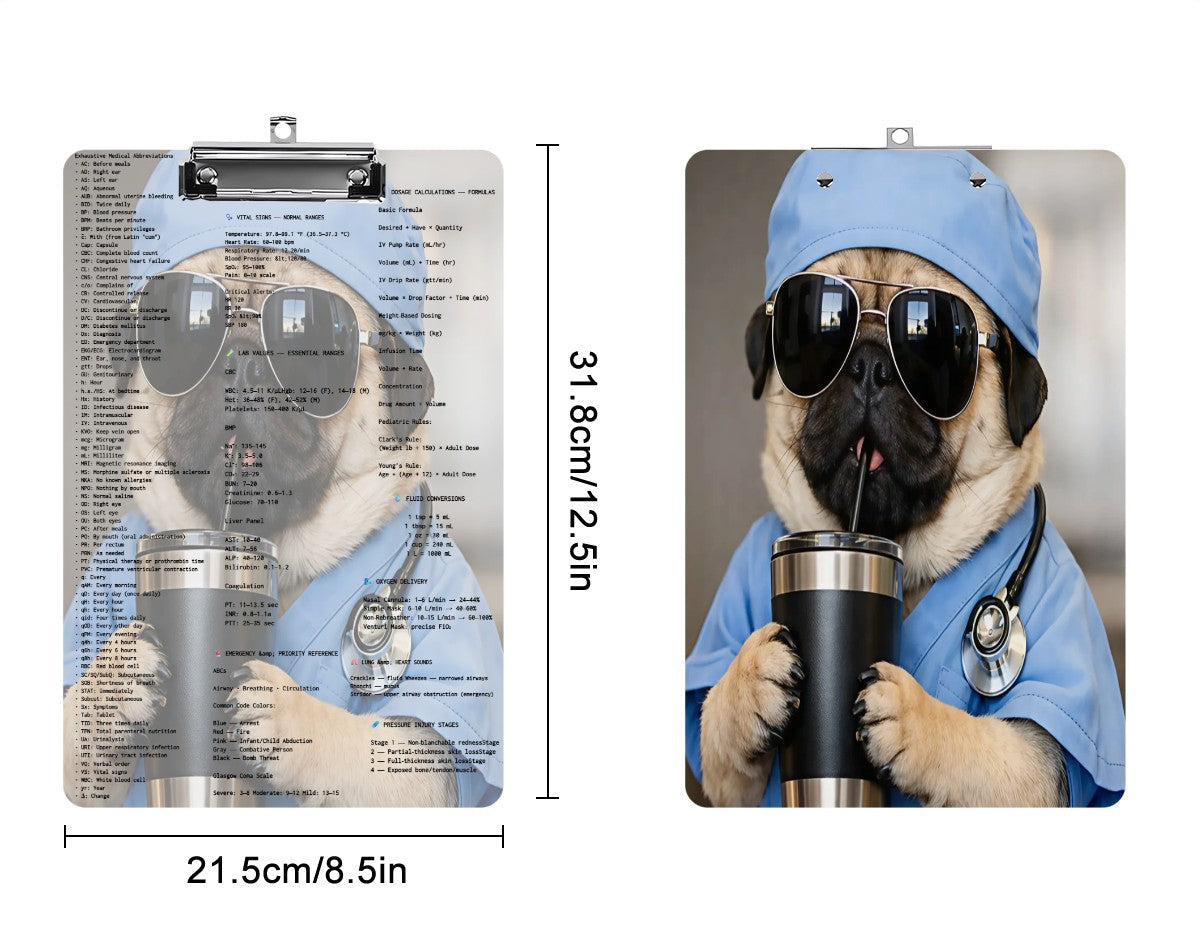 Pug Practitioner Quick‑Ref Clipboard