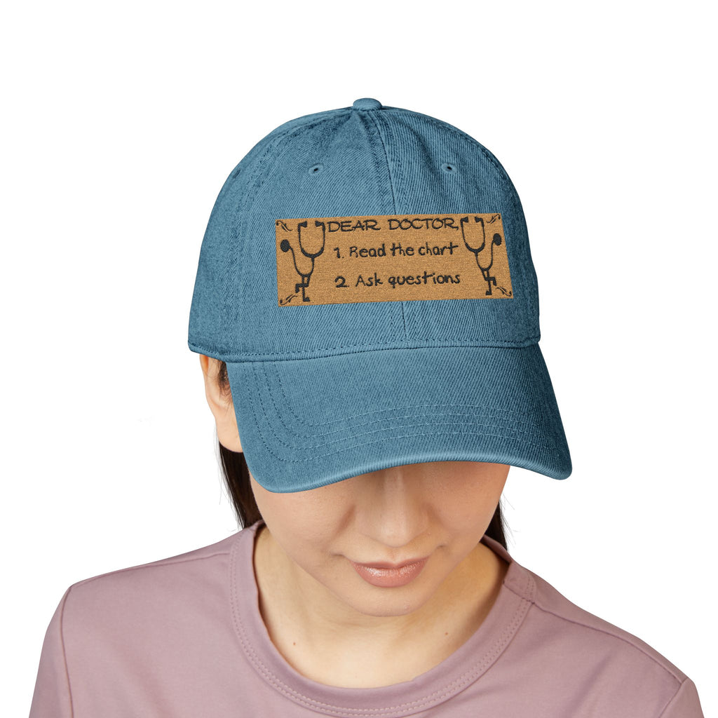 Embroidered Denim Hat — "Doctors Ask Nurses First" Funny Nurse Gift