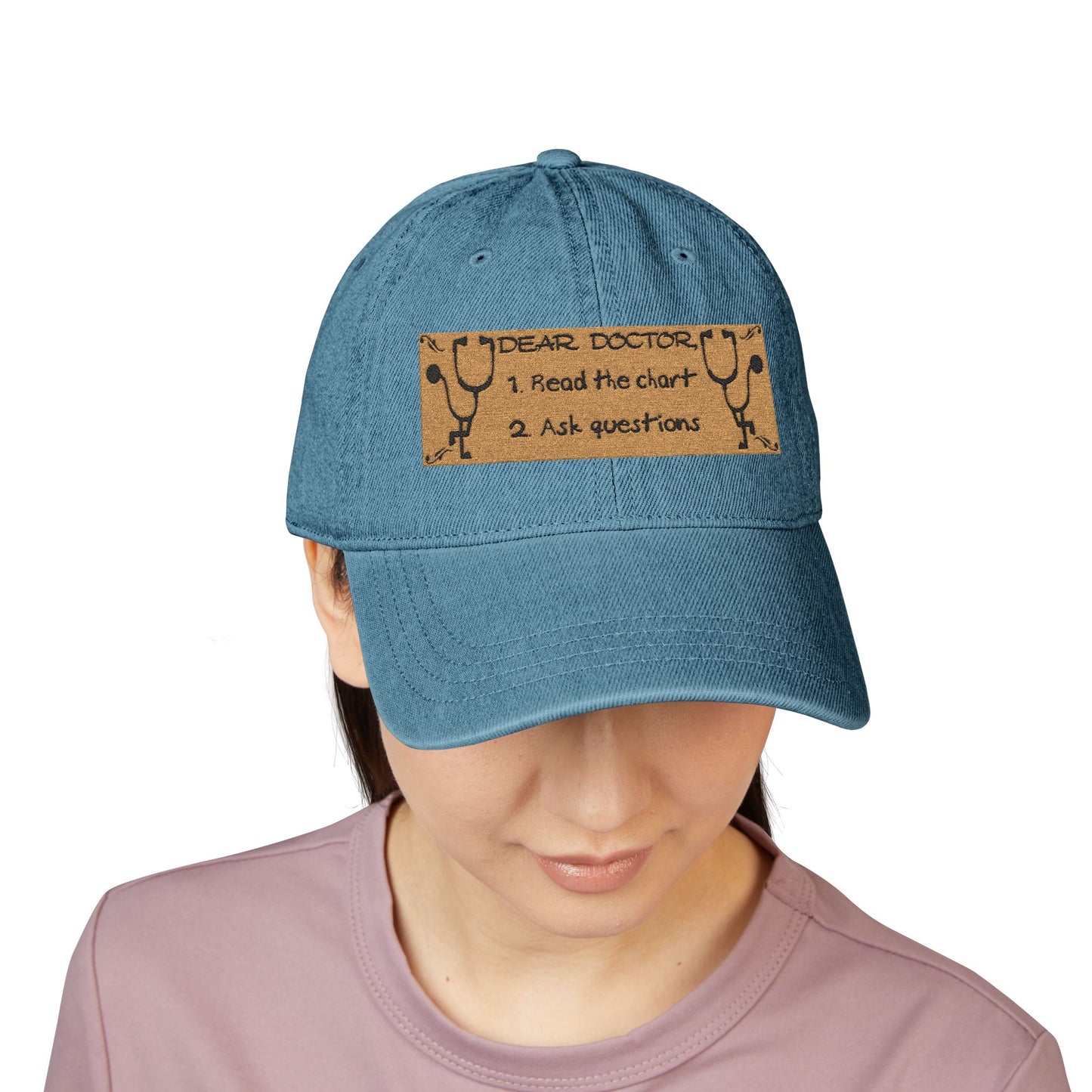 Embroidered Denim Hat — "Doctors Ask Nurses First" Funny Nurse Gift