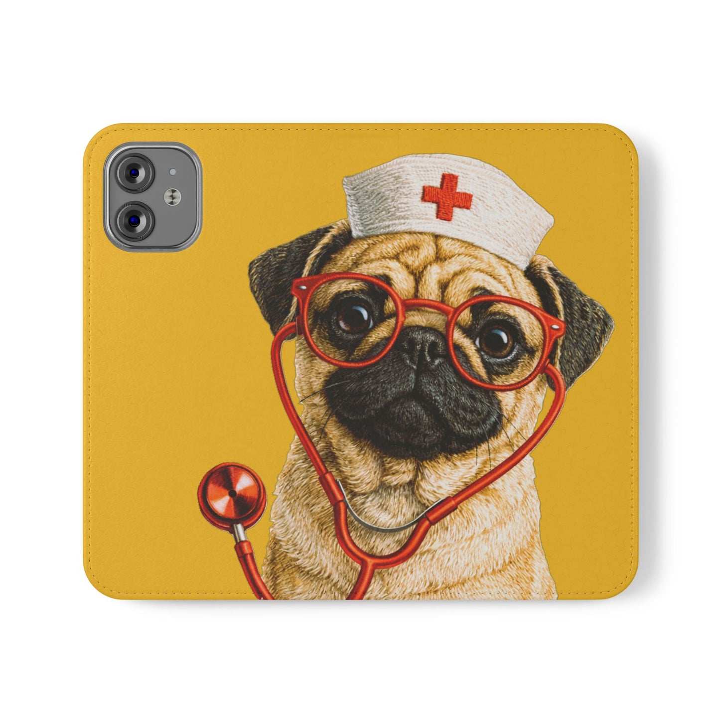 Pug Nurse Flip Phone Case – Cute Medical Phone Cover