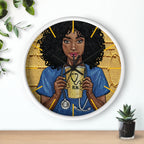 RN Coffee Nurse Wall Clock — Black Nurse Gift for Registered Nurses