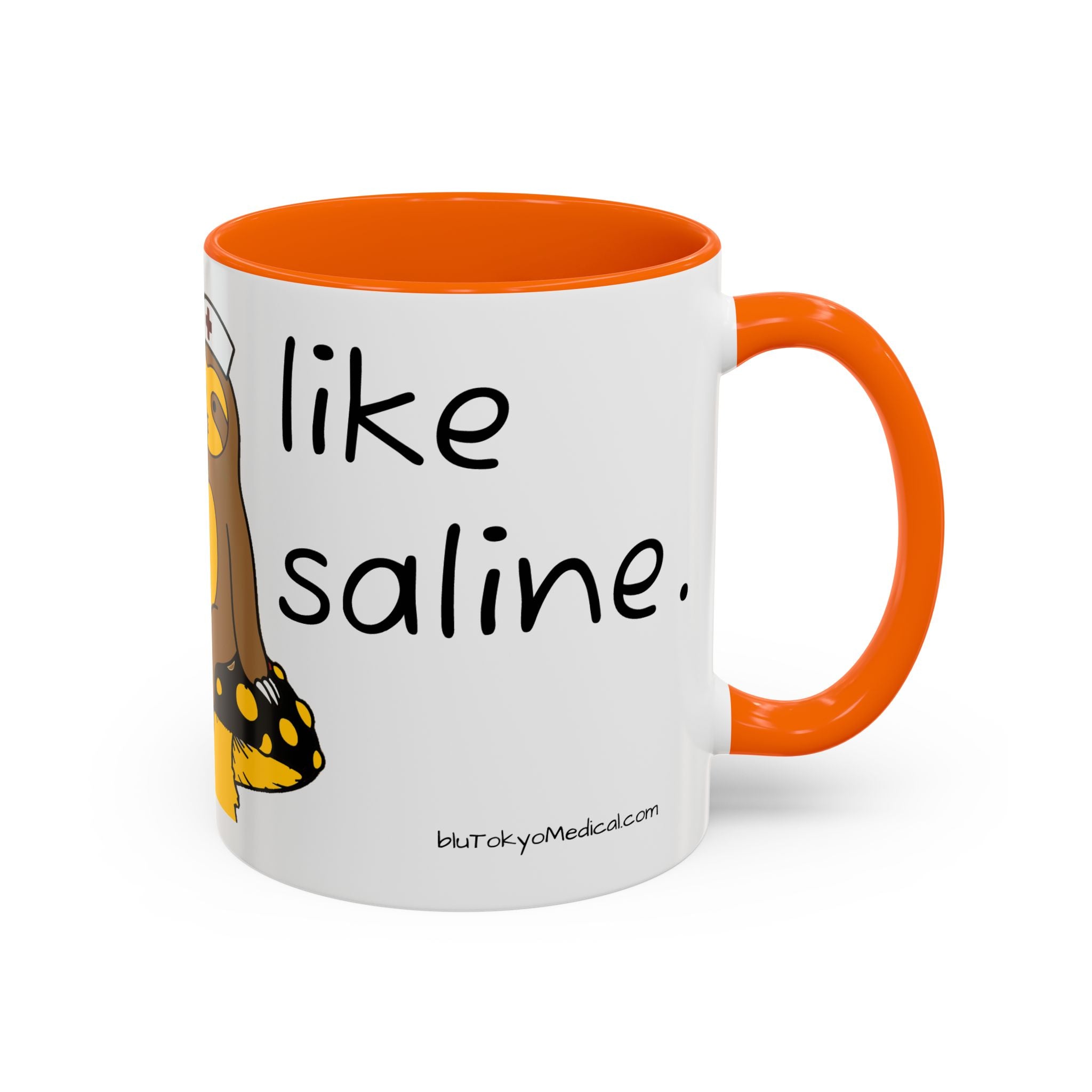 Nurse Sloth Coffee Mug — "it's giving Salty... Like Saline" Accent Mug