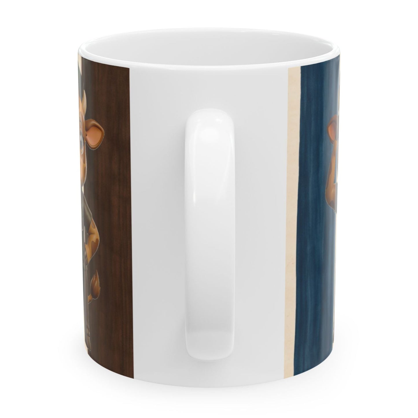 Striped Medical Calf Ceramic Mug — Cute Giraffe Coffee Cup (11oz & 15oz)