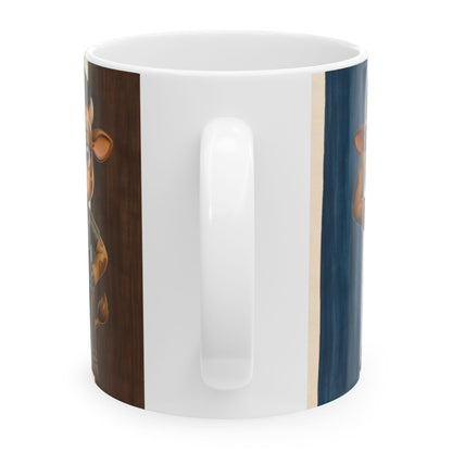 Striped Medical Calf Ceramic Mug — Cute Giraffe Coffee Cup (11oz & 15oz)
