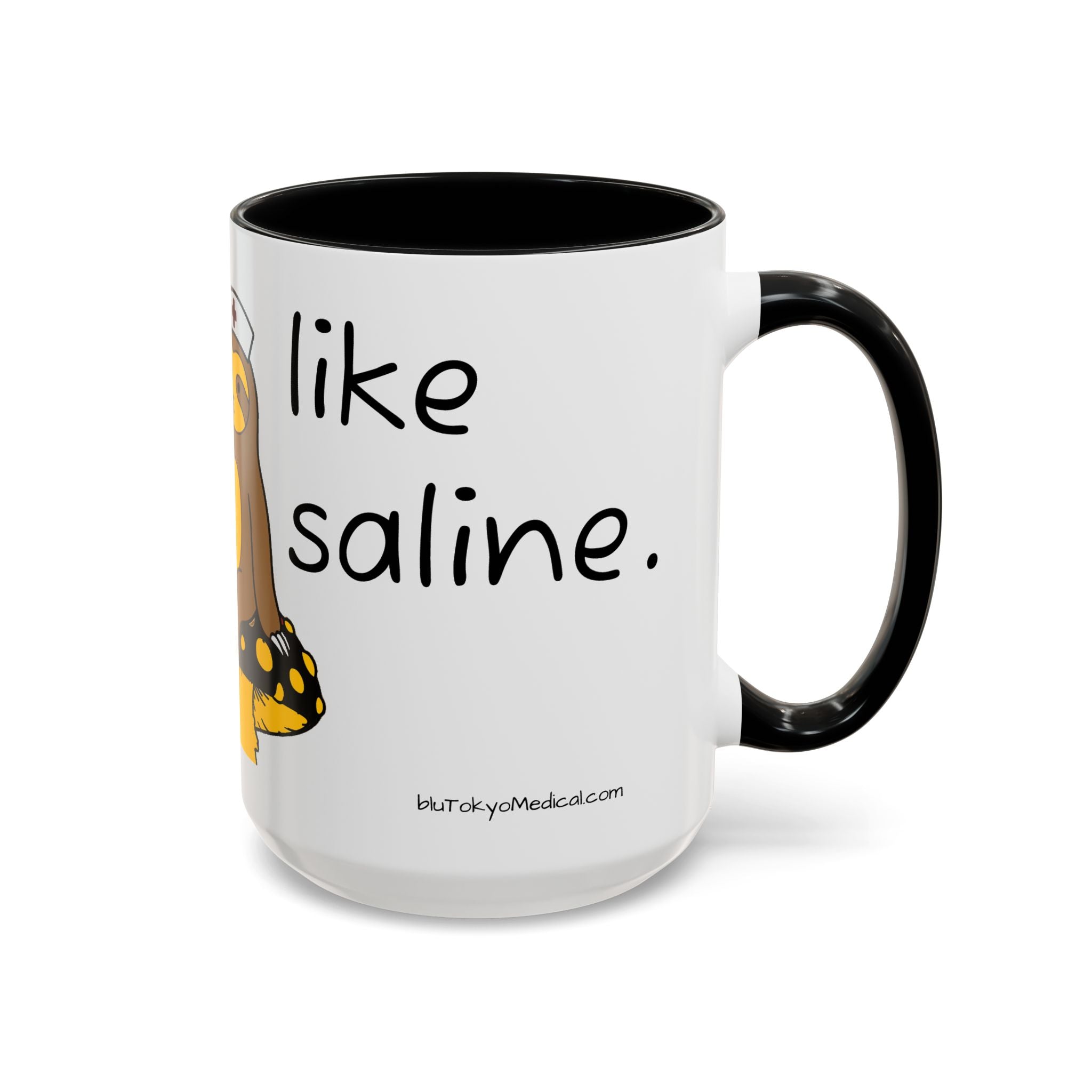Nurse Sloth Coffee Mug — "it's giving Salty... Like Saline" Accent Mug