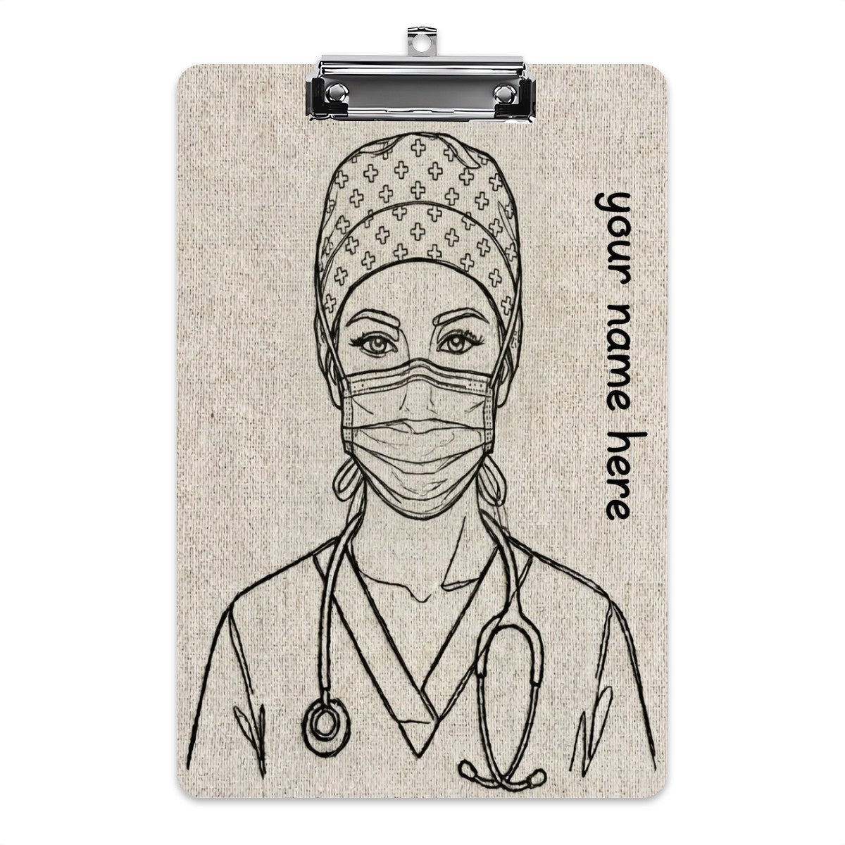 Masked & Mighty – Personalized Nurse Acrylic Clipboard