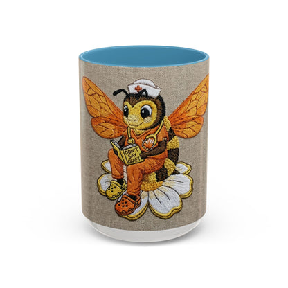 Bee Nurse Coffee Mug — Cute ‘Sleep Phy’ Floral Accent Mug (11/15oz)