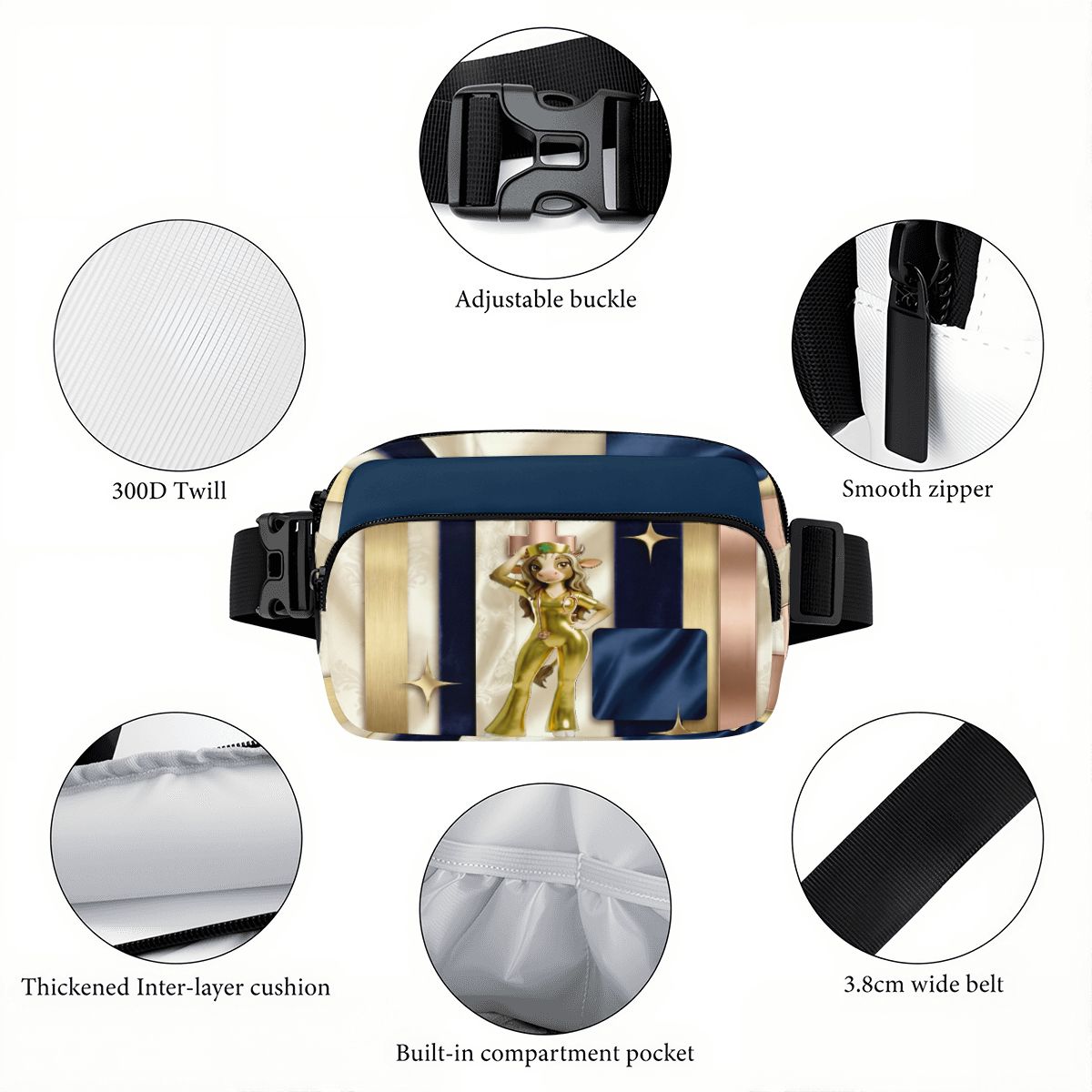 BluTokyo Goldline Luxe Fanny Pack