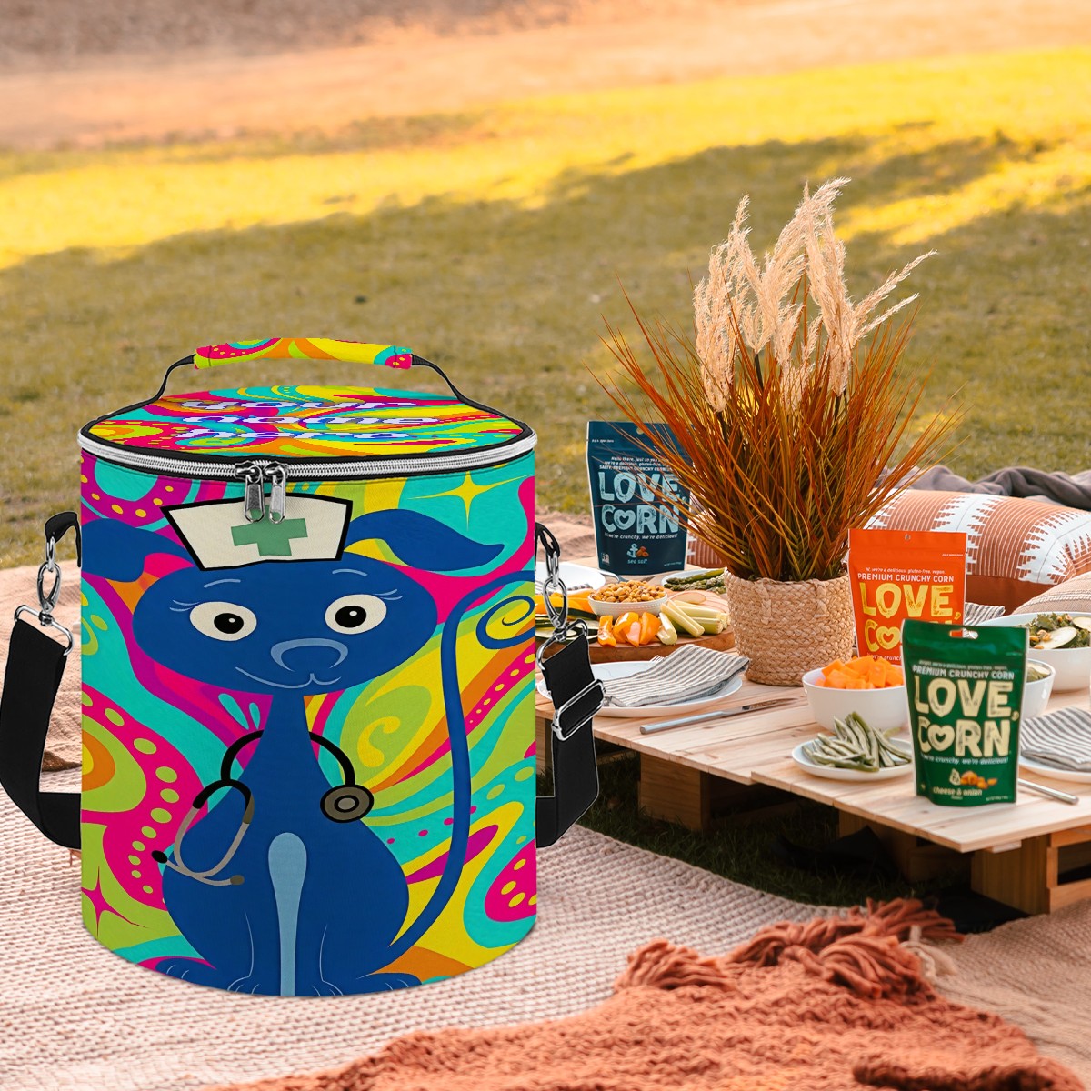 Kawaii Nurse Dog Lunch Bag – BluTokyo Rainbow Edition