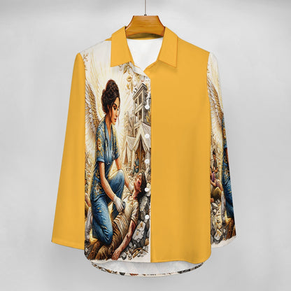 Medical Angel  Irregular Button up Top