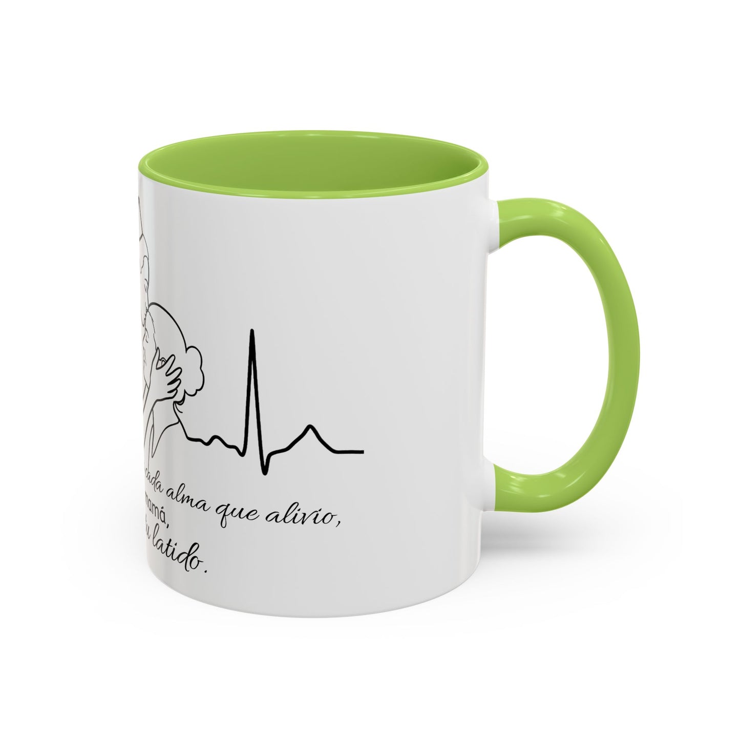 Nurse & Mom Tribute Coffee Mug – "Va conmigo, mamá, en mi corazón tu latido"