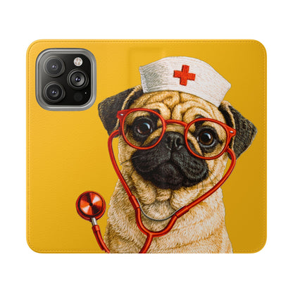 Pug Nurse Flip Phone Case – Cute Medical Phone Cover