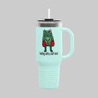 40oz Insulated Travel Mug — Boxing Nurse Frog "Healing with a Left Hook"