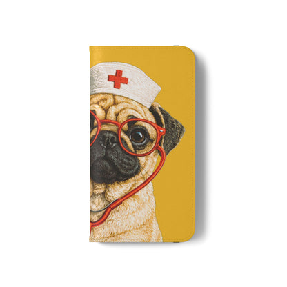 Pug Nurse Flip Phone Case – Cute Medical Phone Cover