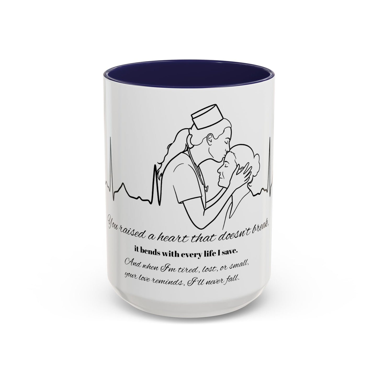 Mothers Day Mug Accent Coffee Mug (11, 15oz) The Heart Behind My Scrubs