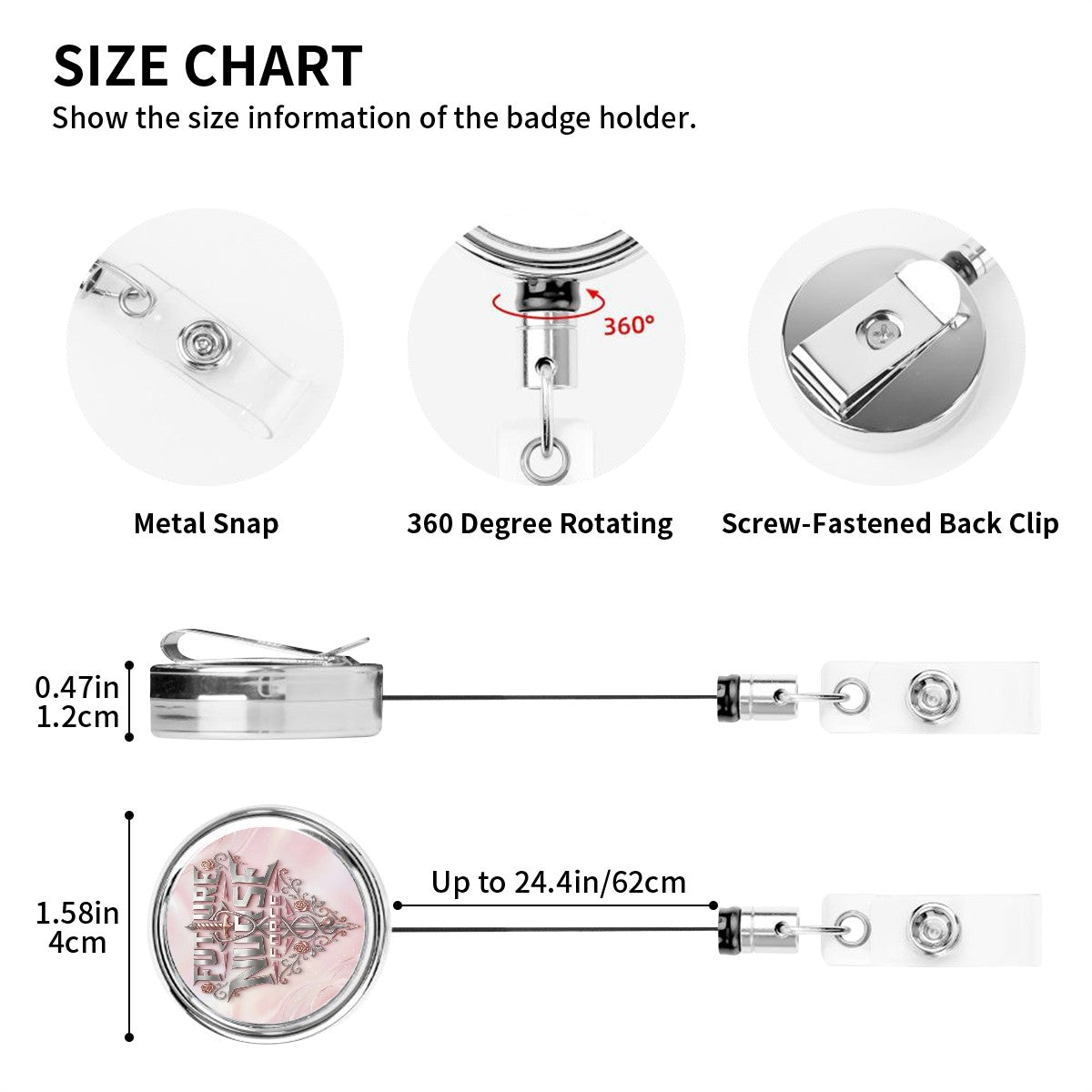 Future Nurse Force – “Pink Power” Heavy Duty Metal Badge Reel