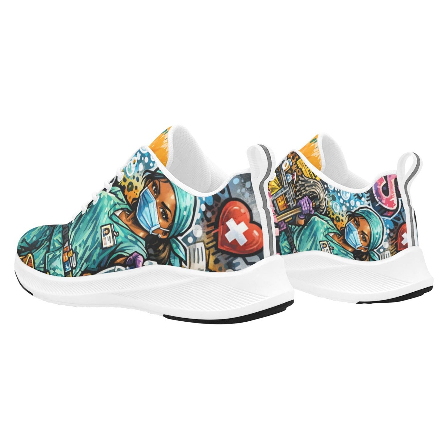 Environmental Services Warrior Sneakers — Graffitti‑Style Design
