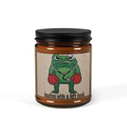 Fighting Medical Frog Soy Candle — 'Healing With a Left Hook' Amber Jar