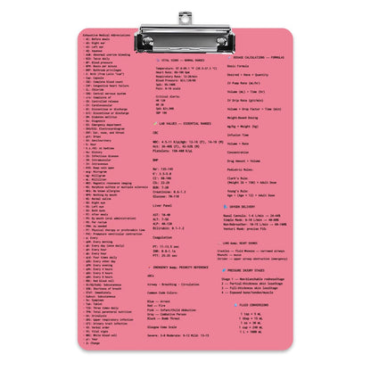 Frontline Care Clipboard: Pink Precision Acrylic Clipboard