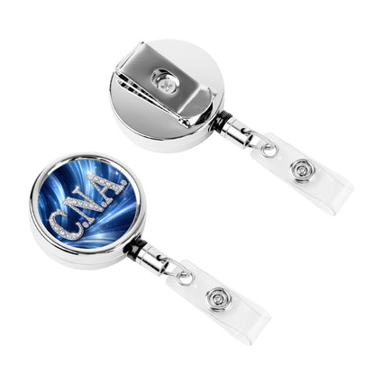 C.N.A. Badge Reel – Blue Brilliance, Certified Care-Heavy Duty Metal Badge Reel