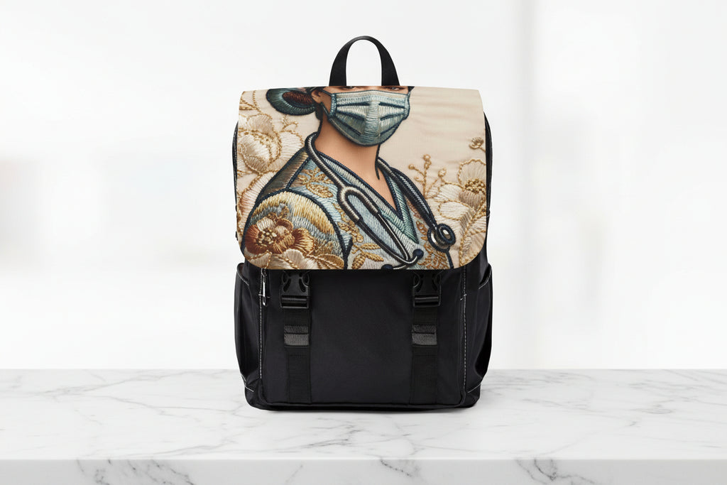 Floral Honor: Nurse Tribute Backpack