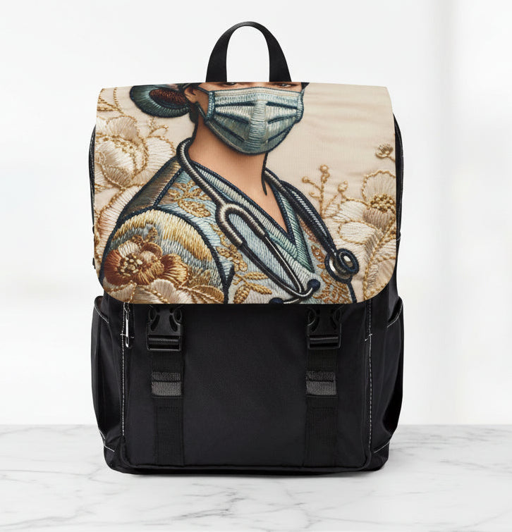 Floral Honor: Nurse Tribute Backpack
