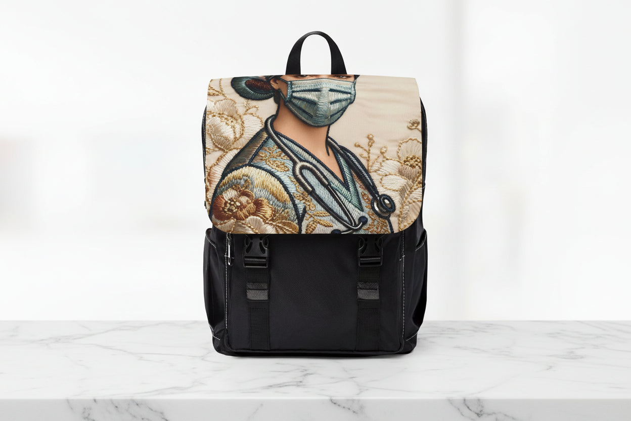 Floral Honor: Nurse Tribute Backpack