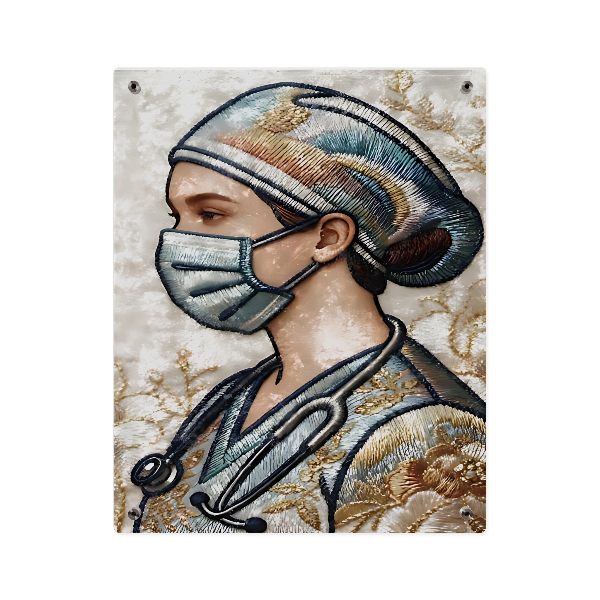 Guardian in Stitches – Acrylic Tribute to healthcare Heroes