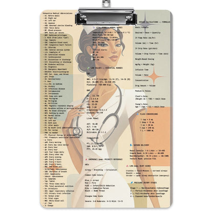 BluTokyo Nurse Reference Clipboard — Clinical Luxe Edition