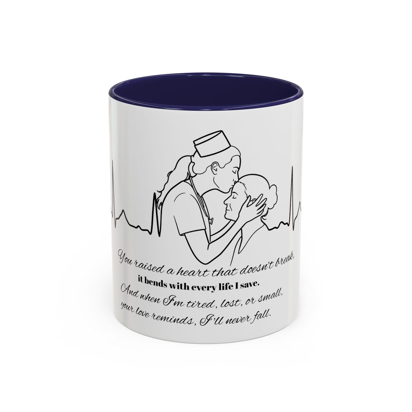 Mothers Day Mug Accent Coffee Mug (11, 15oz) The Heart Behind My Scrubs