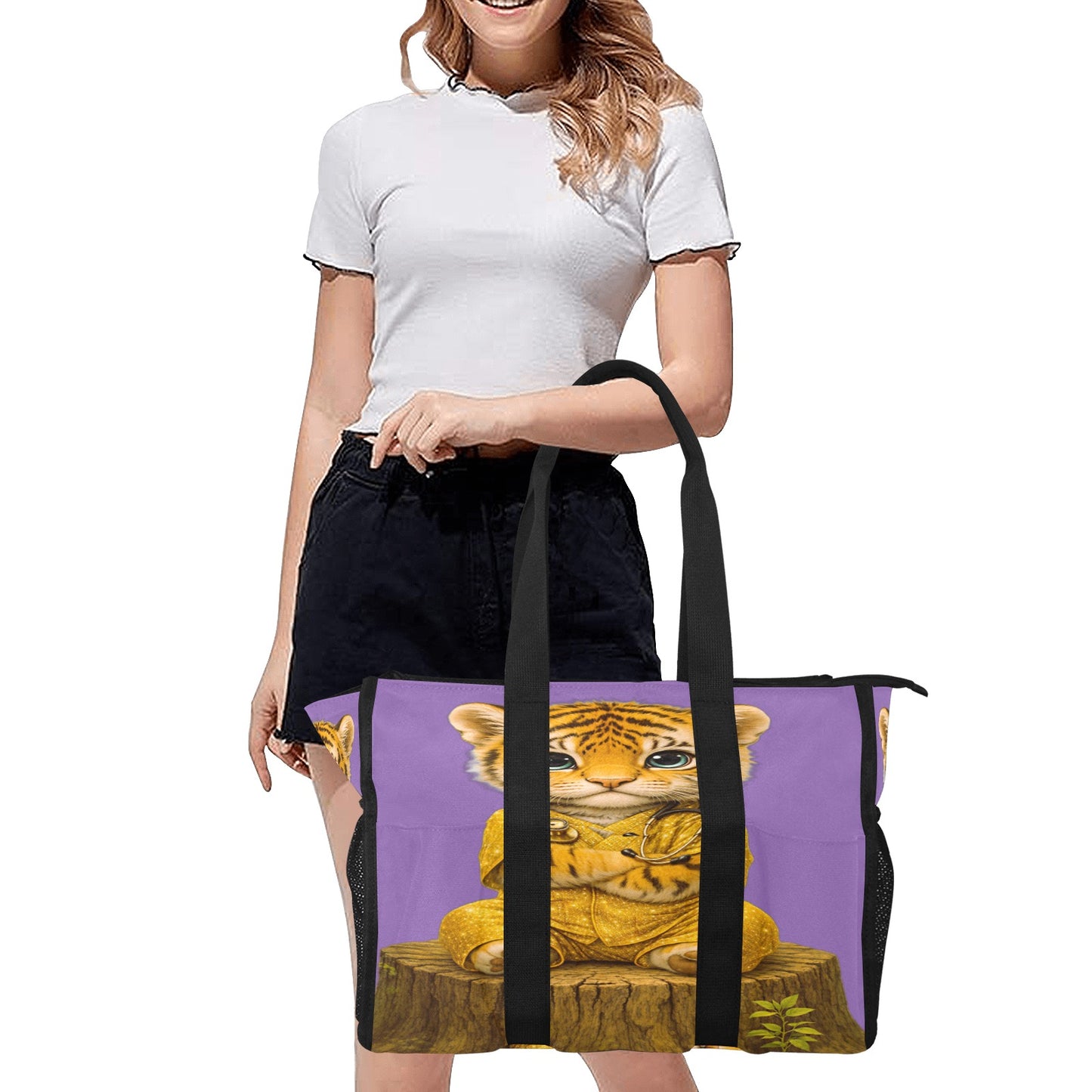 Yoga Tiger Tote for Nurses, Students & Moms